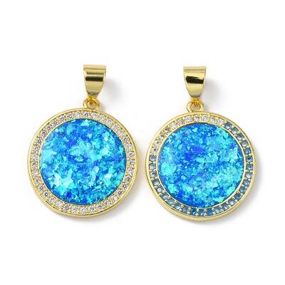Brass Micro Pave Cubic Zirconia Pendants