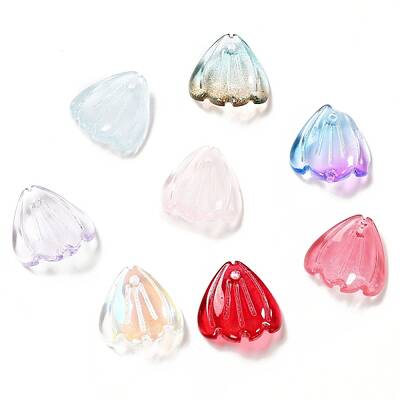 Spray Painted Transparent Glass Pendants