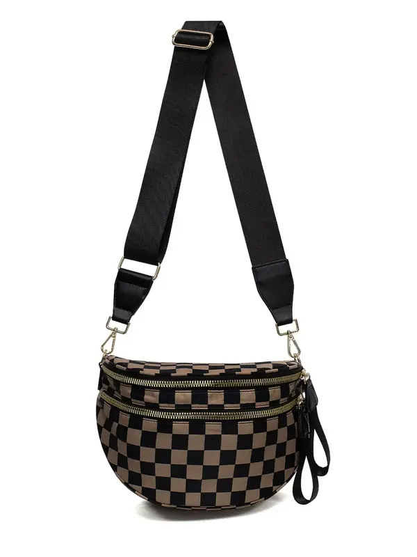Spacious Checkered Plaid Checkerboard Crossbody Shoulder Bag, Bum Bag  for Women, Checkered Handbags Wallets, Fanny Pack with...