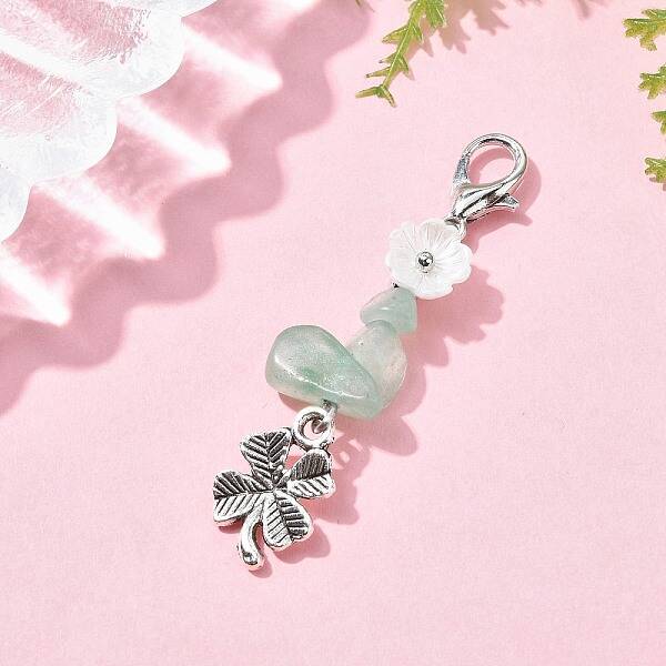 Natural Green Aventurine Chip Pendant Decorations