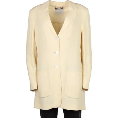 Couture Moschino Blazer - Large Cream Acetate | Size: large