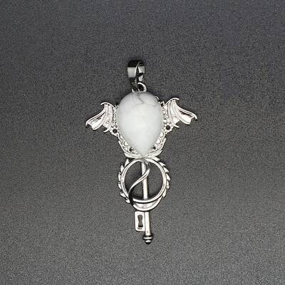 Natural Howlite Teardrop Pendants