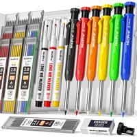 Nicpro 6 Pack CP1000 Carpenter Pencil with Sharpener, Mechanical Carpenter Pencils with 66 Refills, Deep Hole Long Nib Marker...