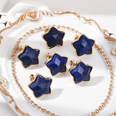 Natural Lapis Lazuli Stud Earrings