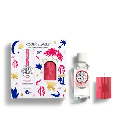 Roger & Gallet Red Ginger Set Beneficial Water 100ml + Scented Candle