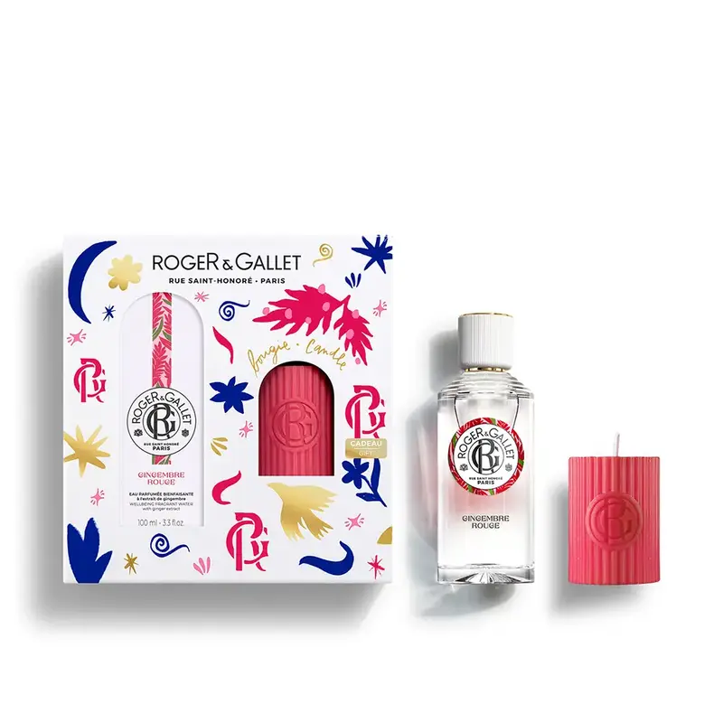 Roger & Gallet Red Ginger Set Beneficial Water 100ml + Scented Candle