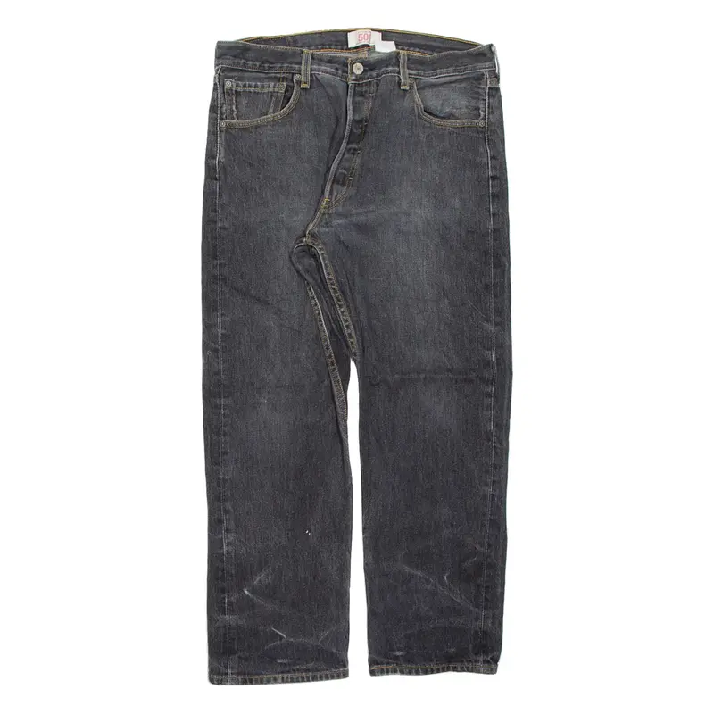 LEVI'S 501 Jeans Mens Black Regular Straight Charcoal Wash W36 L30
