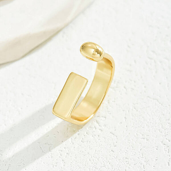 Real 18K Gold Plated Brass Open Cuff Rings