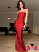 Women's Plain Cut Out Criss Cross Ruched Backless Cami Dress, Elegant Lace Up Tie Back Bodycon Mermaid Dress for Evening Part...