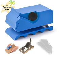 Cardboard Cutter for Cat Scratchers with 10pcs Blades-3D Printed Kitten Shaped Handheld Cardboard Cutter Tool, DIY Cat Scratc...