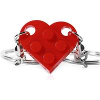 Matching Couple Heart Keychain for Boyfriend Girlfriend Valentine's Day Gifts Stuff Him Friends Set Compatible with Lego Gift