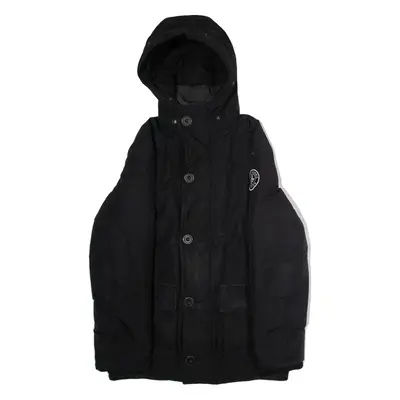 ABERCROMBIE & FITCH Mens Parka Coat Black Hooded M