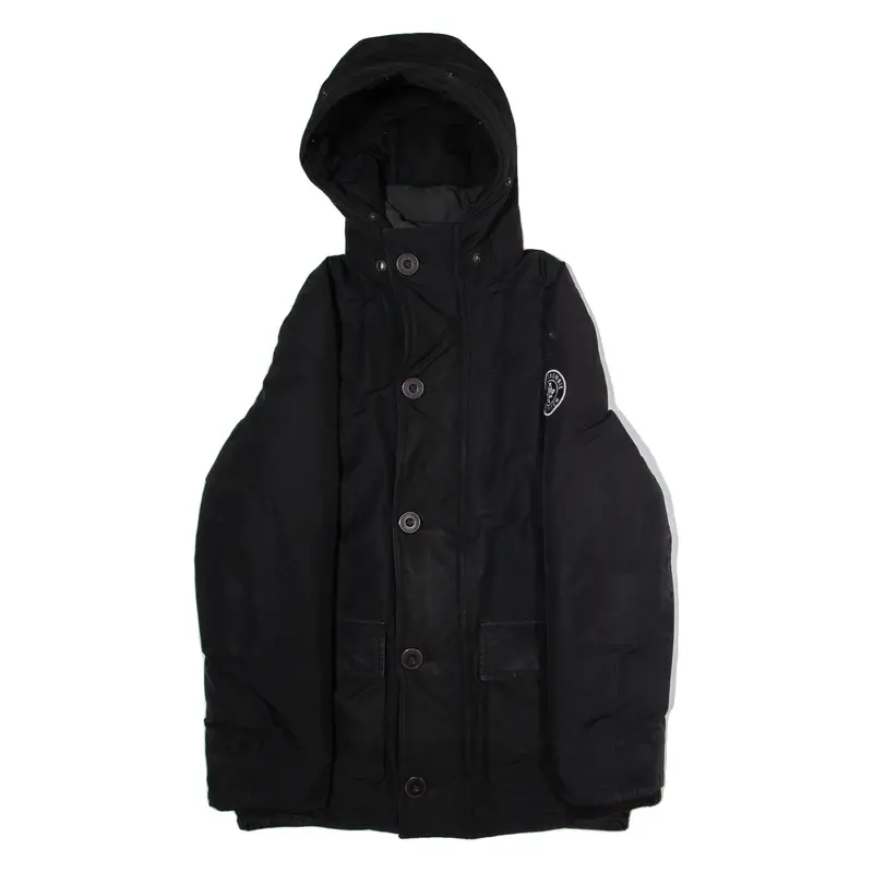 ABERCROMBIE & FITCH Mens Parka Coat Black Hooded M