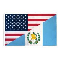 3x5ft USA Guatemala Combined Flag, Christmas Flag for Home Decor, Indoor Outdoor Flag, All Seasons Decor