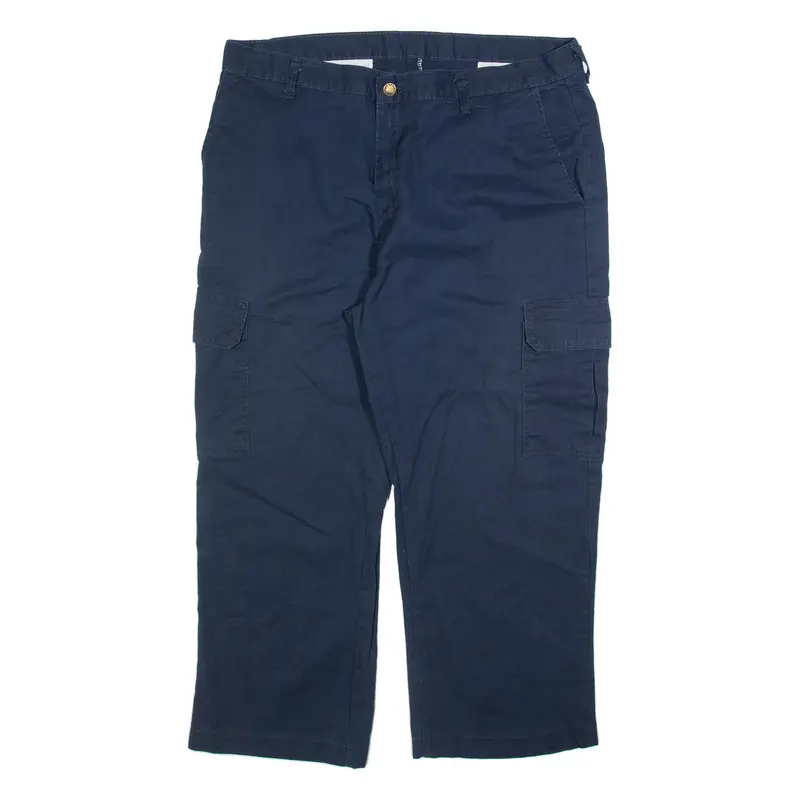 DICKIES Cargo Mens Trousers Blue Relaxed Straight W38 L25