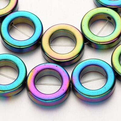 Electroplate Non-magnetic Synthetic Hematite Beads Strands