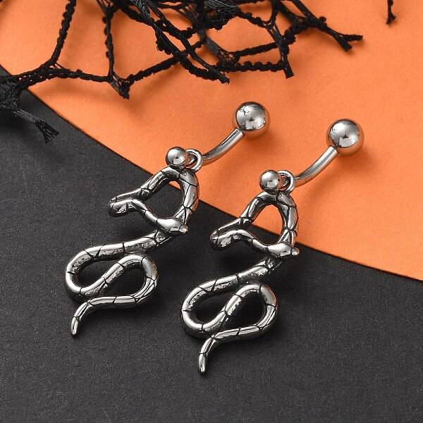 Snake 316 Surgical Stainless Steel Dangle Belly Button Rings