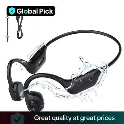 Wireless Bone Conduction Earphone, Waterproof & Sweatproof Headphone with Microphone, Bluetooth-compatible Earbuds for Runnin...