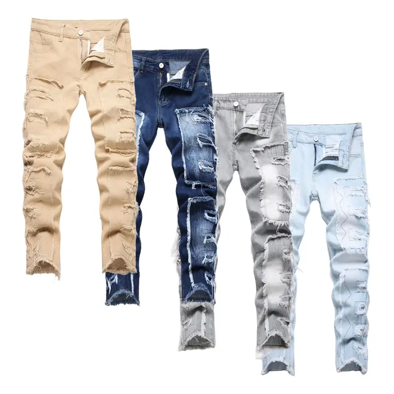 Boy's Skinny Fit Stretch Ripped Destroyed Distressed Fashion Kids Denim Pants Jeans