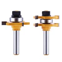 Tongue and Groove Router Bit Set (2 PCS) with 1/4 Inch Shank T Shape, Wood Milling Saw Cutter (Woodworking Tools for Home Imp...