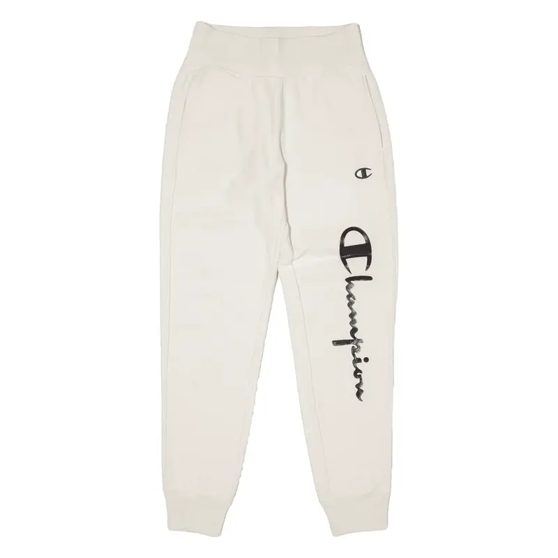 CHAMPION Reverse Weave Joggers Cream Tapered Womens XS W24 L28