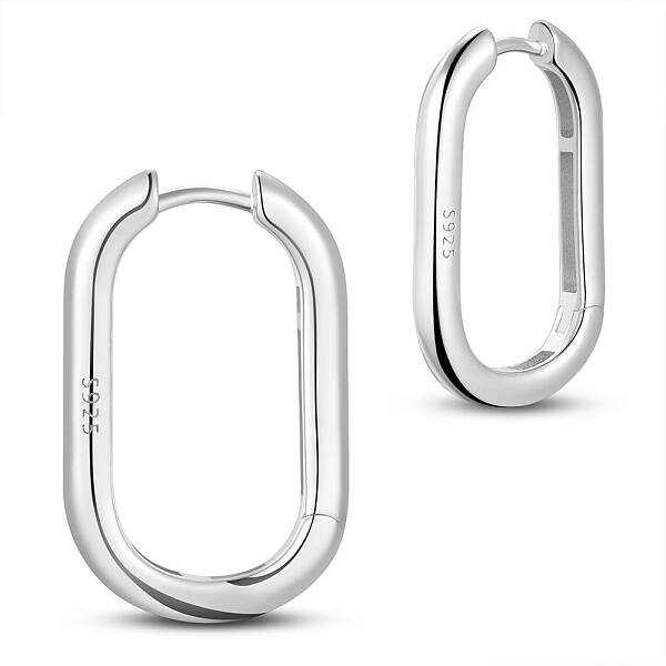 Rhodium Plated 925 Sterling Silver Hoop Earrings