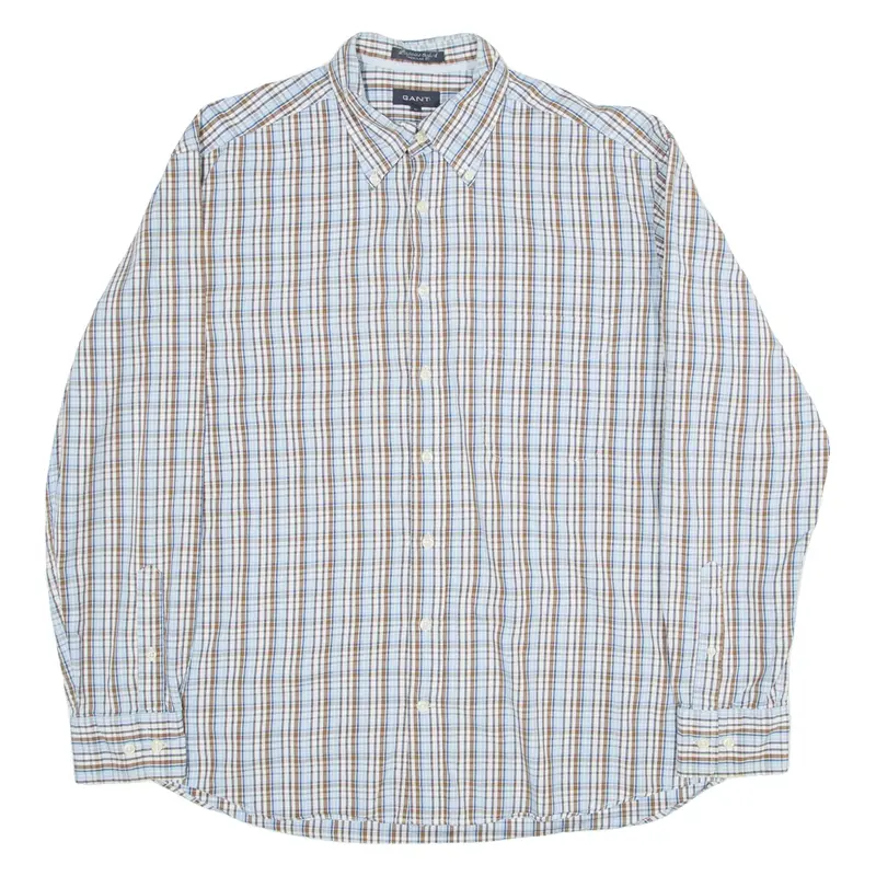 GANT Regular Fit Mens Shirt Blue Check Long Sleeve L