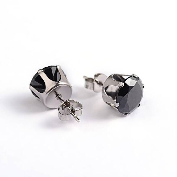 Round Cubic Zirconia Stud Earrings