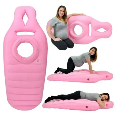 Inflatable Pregnancy Body Pillow with Belly Hole – Comfortable Prone Sleeping & Massage Cushion for Maternity Relaxation