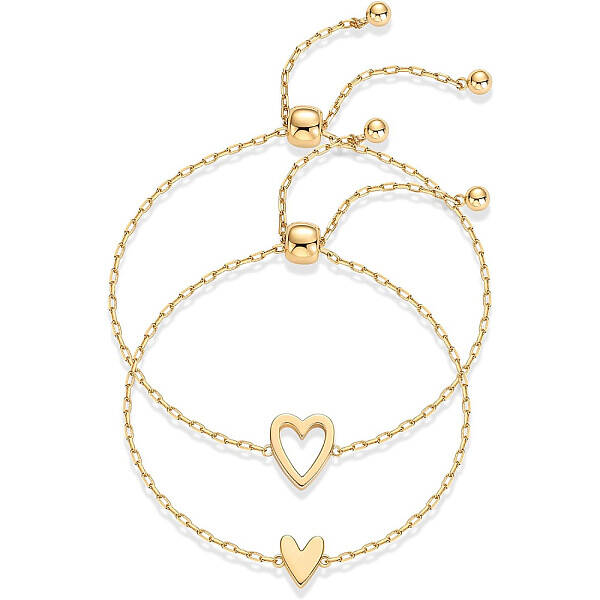 2Pcs Adjustable 201 Stainless Steel Link Bracelets