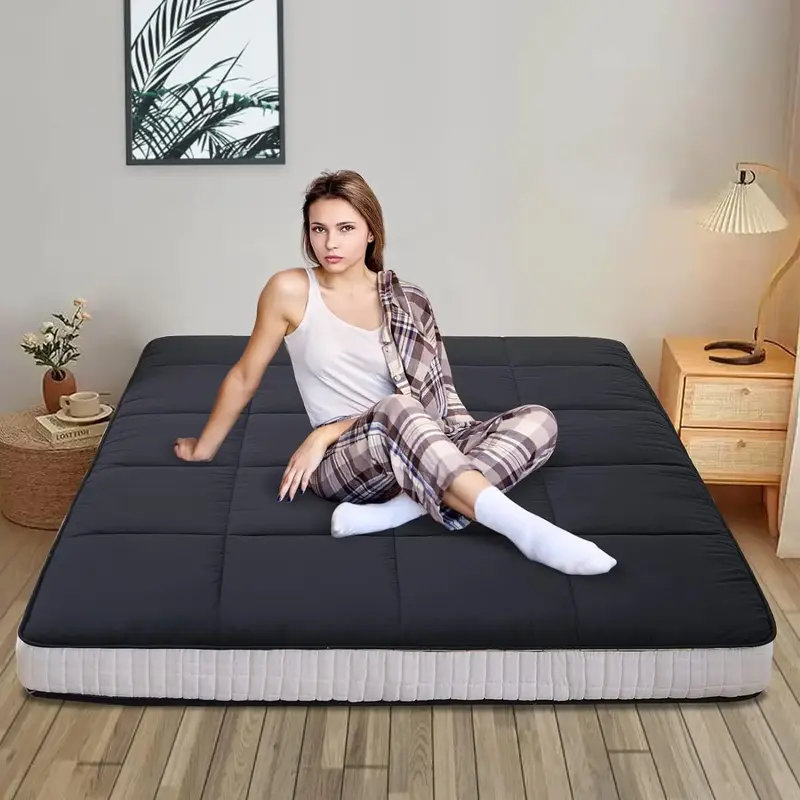 DoCred Japanese Floor Mattress, Japanese Futon Mattress Foldable Mattress, Roll Up Mattress Tatami Mat, Thick Folding Sleepin...