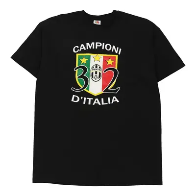 Juventus FC Fruit Of The Loom Football T-Shirt - XL Black Cotton