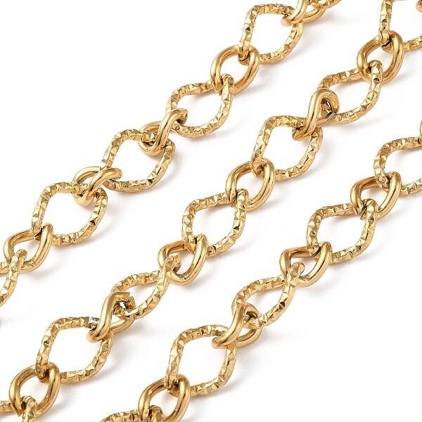 Ion Plating(IP) 304 Stainless Steel Textured Twist Oval Link Chains