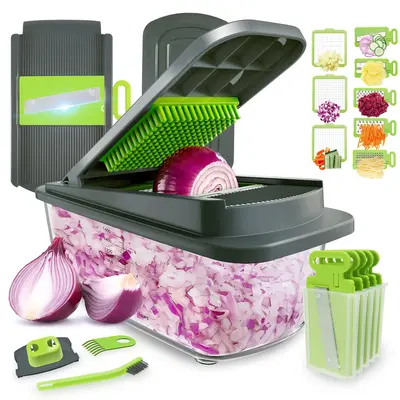 [FallDealsForYou]KitExpert Viral Veggie Chopper(Sharp&Sturdy),  All-in-1 Multifunctional Vegetable Chopper tool, Slicer, Onio...