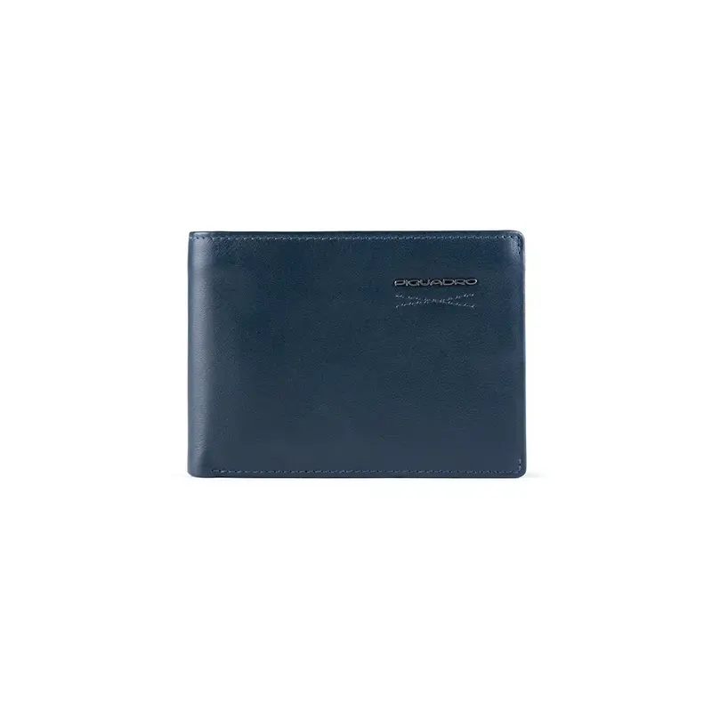 Piquadro, PU4823W110R Navy Blue Slim Leather Wallet for Men