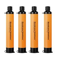 Membrane Solutions Orange Straw Water Filter,Survival Kit Portable Gear, Emergency Preparedness,Supply for Drinking Hiking Ca...