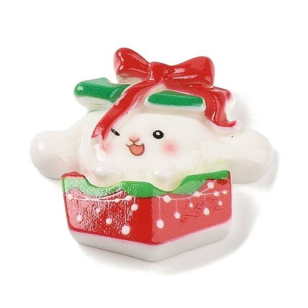 Christmas Rabbit Theme Opaque Resin Decoden Cabochons