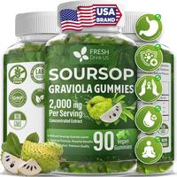 90 Soursop Graviola Gummies, 2,000mg per Serving, 45 Days Supply – 100% from Natural Soursop Graviola Leaves Extract, Vegan...