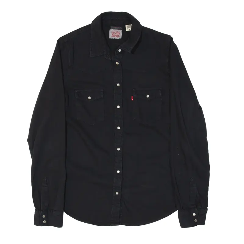 LEVI'S Classic Fit Denim Shirt Black Long Sleeve Womens M