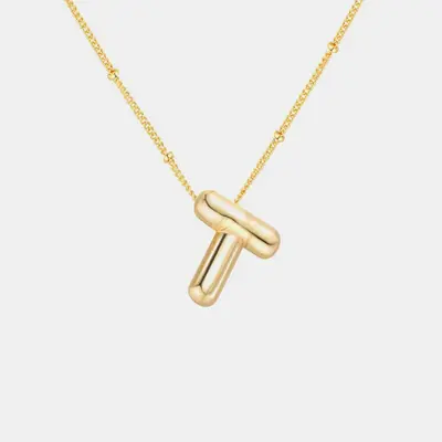 18K Gold Letter Pendant Necklace