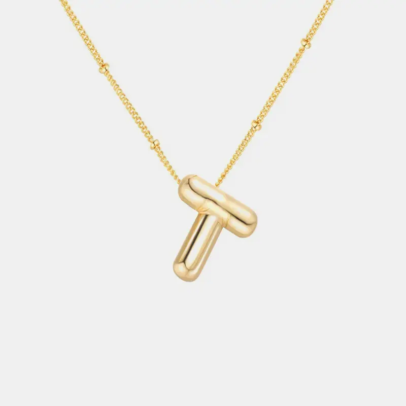 18K Gold Letter Pendant Necklace