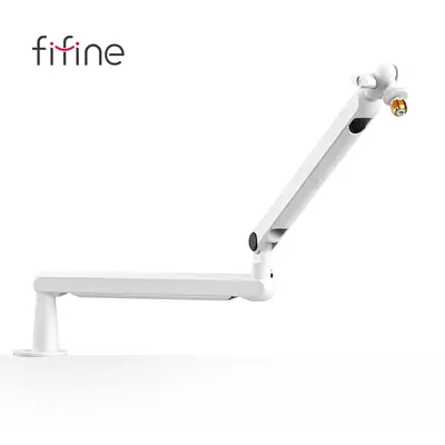 FIFINE Low Profile Podcast Microphone Stand, BM88 Gaming Mic Boom Arm with Desk Mount, Cable Channels Management, Adjustable ...