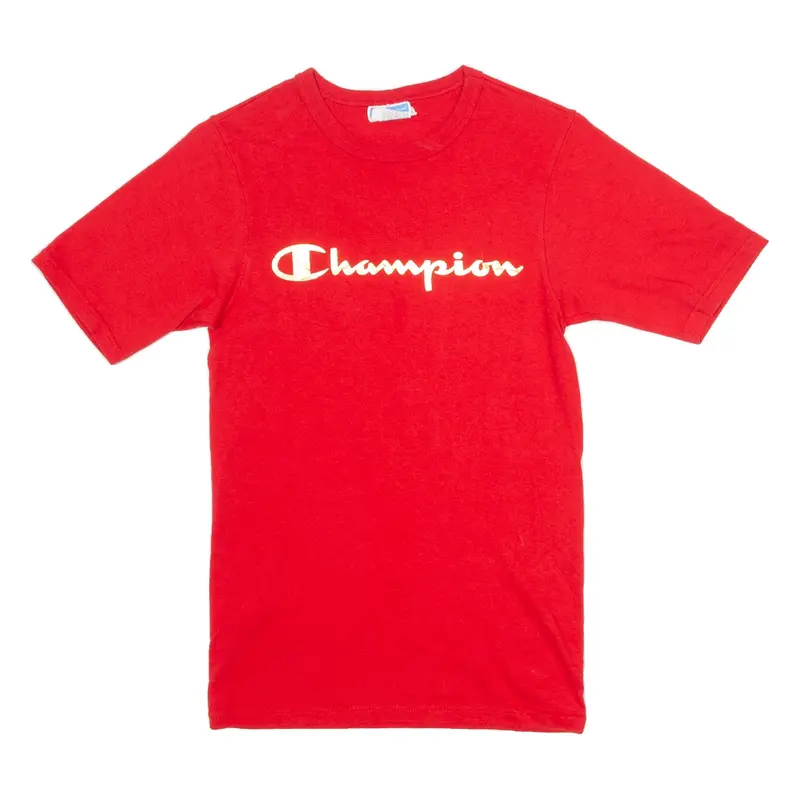 CHAMPION Mens T-Shirt Red Crew Neck XS