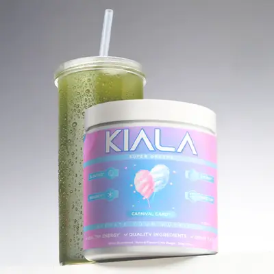 Kiala Nutrition Super Greens Powder Carnival Candy Flavor 30 Servings Organic Antioxidants & Bloat Relief for Digestive Healt...