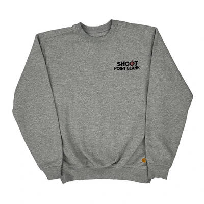 Shoot Point Blank Carhartt Sweatshirt - Small Grey Cotton Blend