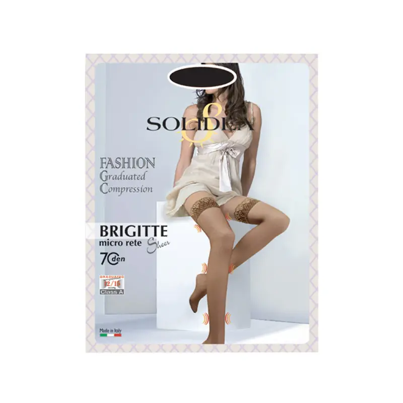 Solidea Brigitte Micro Rete Sheer Hold Ups 12 15mmHg 2M Sand