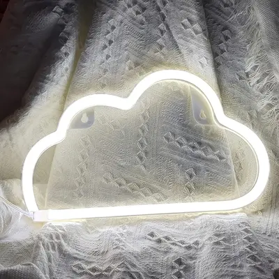 Cloud Shaped Design USB Neon Light, 1 Count Summer Battery or USB Powered Desktop Novelty LED Light, Decorative Neon Sign f...