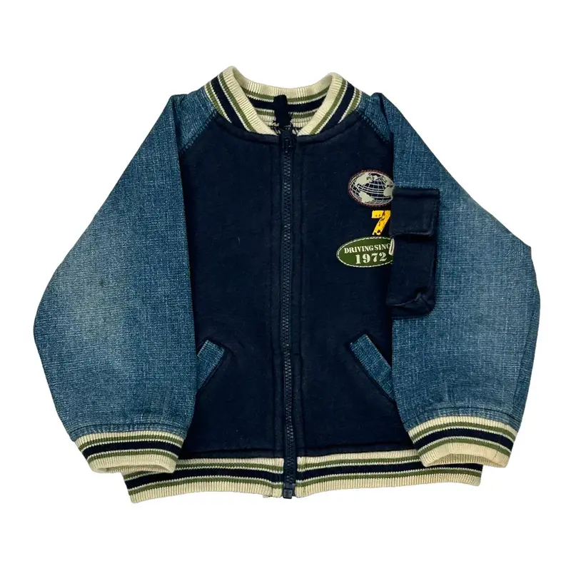 6-9 Months Faded Glory Varsity Jacket - 2XS Blue Cotton Blend