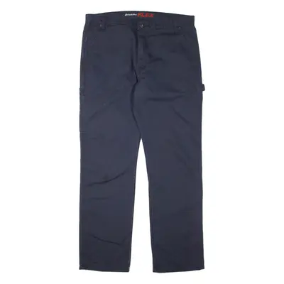 DICKIES Flex Mens Trousers Blue Regular Straight W36 L32