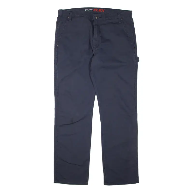 DICKIES Flex Mens Trousers Blue Regular Straight W36 L32